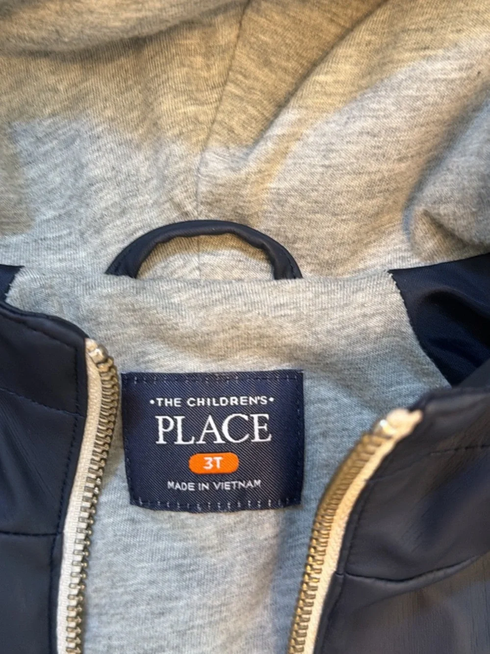 The Children's Place Navy Raincoat with Gray Lining